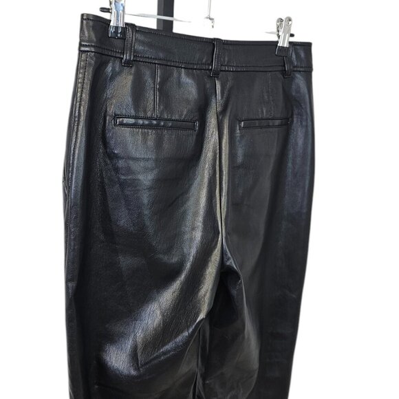 Aritzia Babaton Command Pant, Black, Vegan Leather, Straight Leg, Mobwife Size 6 - Picture 8 of 9